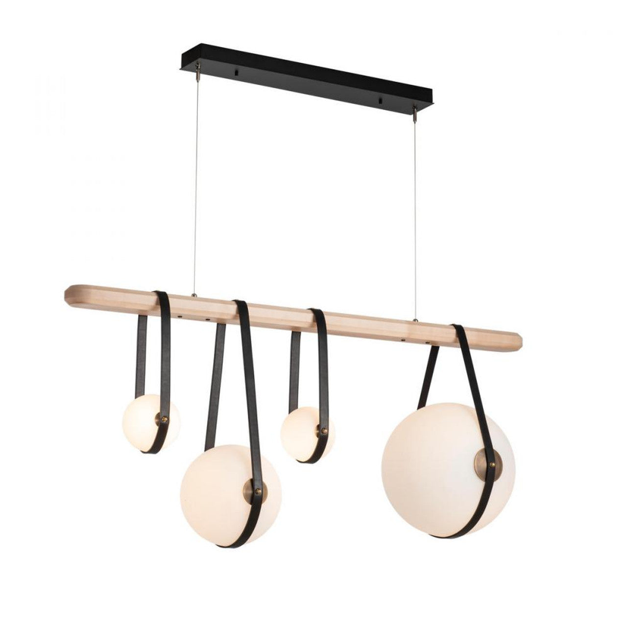 Derby Pendant, 1-Light, Standard Height, LED, Black, Opal Glass, 14"W (131042-LED-STND-10-24-LB-NL-GG0680 5D3KJC)