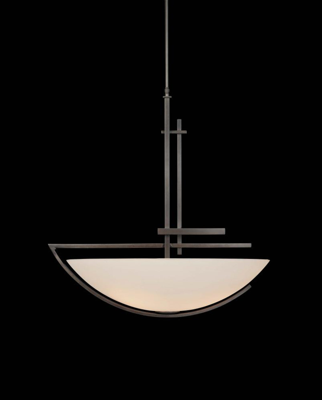 Arc Ellipse Pendant, 5-Light, Standard Height, Black, Opal Glass, 5.25"W (137525-SKT-STND-10-GG0182 MQDN)
