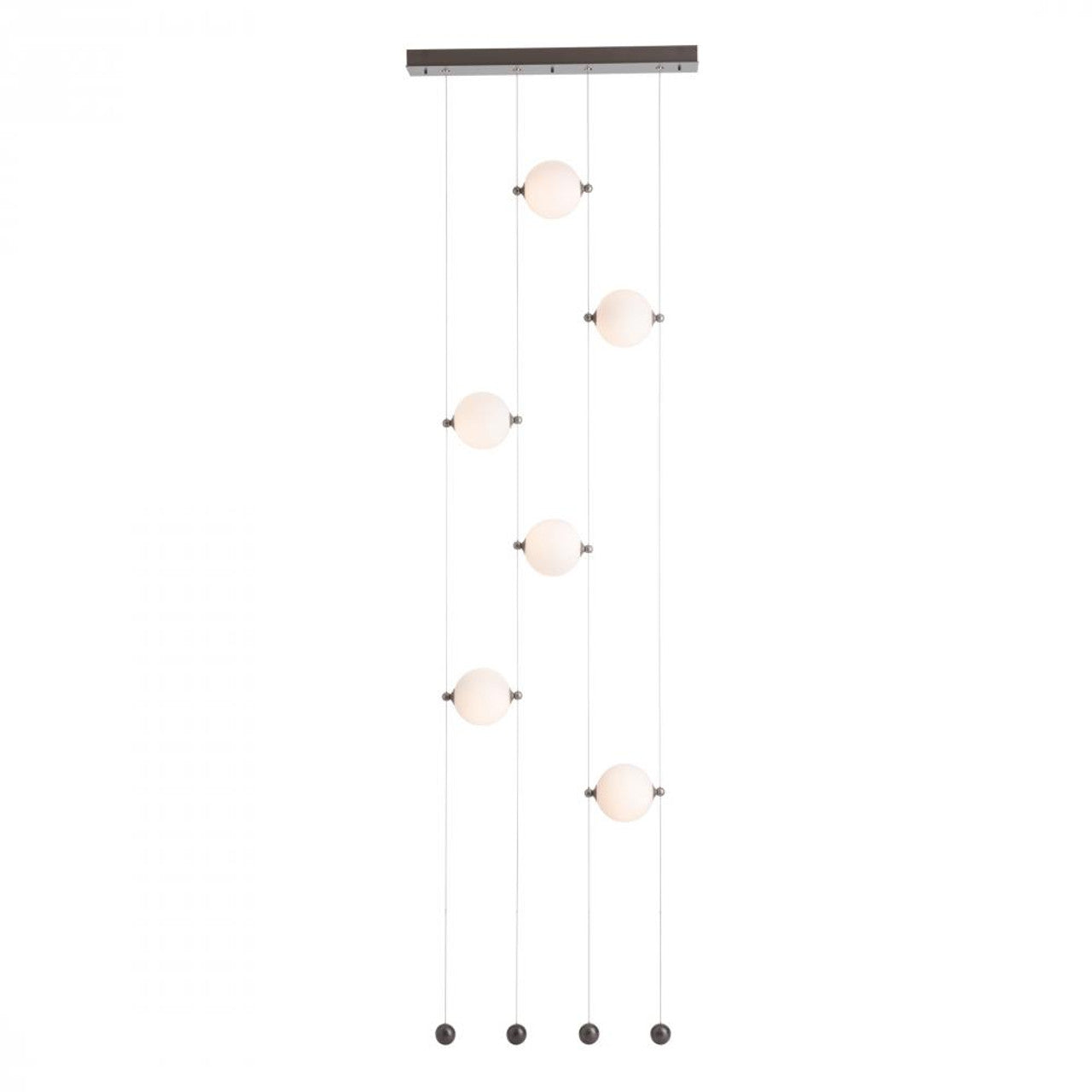 Abacus Pendant, 5-Light, Standard Height, LED, Bronze, Abacus Cool Grey Glass, 5.5"W (139050-LED-STND-05-YL0668 5CQEUG)