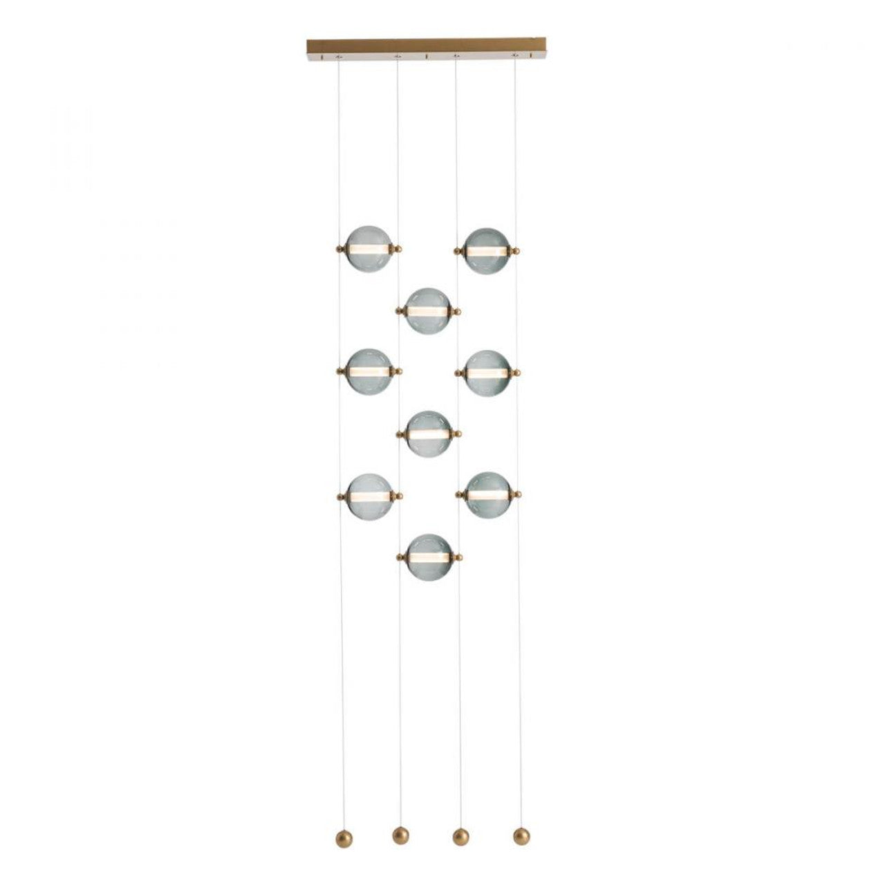 Abacus Pendant, 9-Light, Standard Height, LED, Bronze, Abacus Opal Glass, 5.5"W (139057-LED-STND-05-GG0668 5CQEW4)