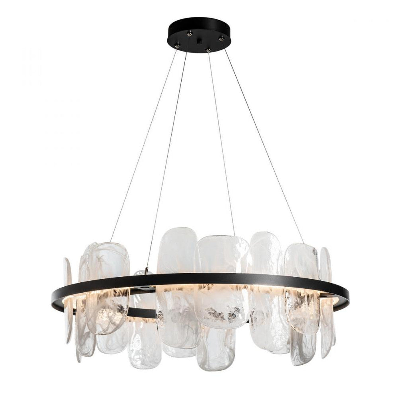Vitre Pendant, 1-Light, Standard Height, LED, Dark Smoke, White Swirl Glass, 38"W (139660-LED-STND-07-YR0708 5D9RRG)