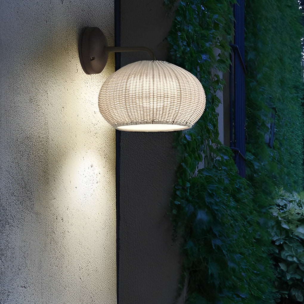 Lantern Shaped Waterproof Rattan Outdoor Chandelier