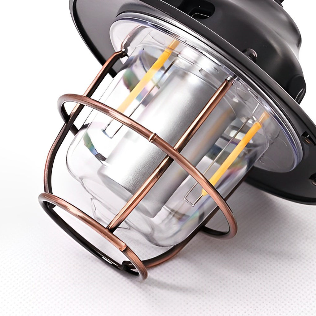 Circular LED Waterproof USB Rechargeable Retro Exterior Light Camping Lamp, Outdoor Wall Light, detail 10