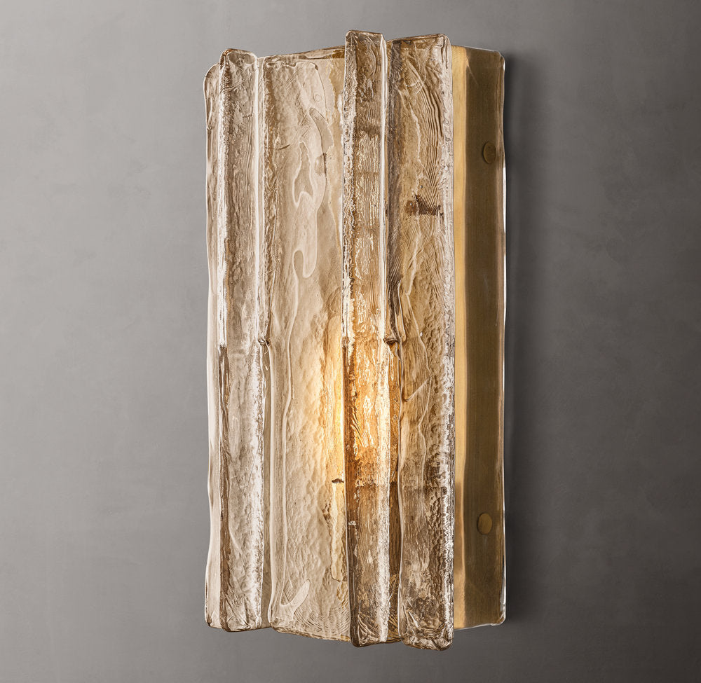 Lattice Smoke Glass Wall Light 15", Bedroom Wall Sconce, Dimensions Overall: 8"