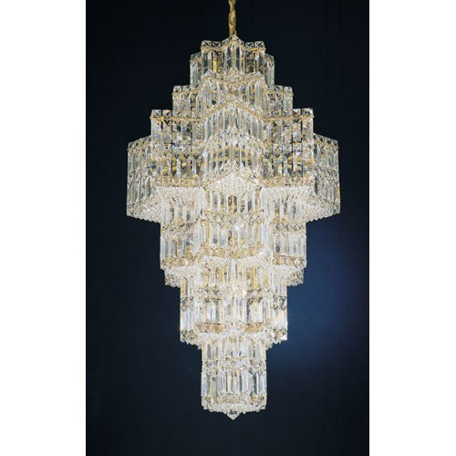 Gold 35-Light Clear Gemcut Pendant