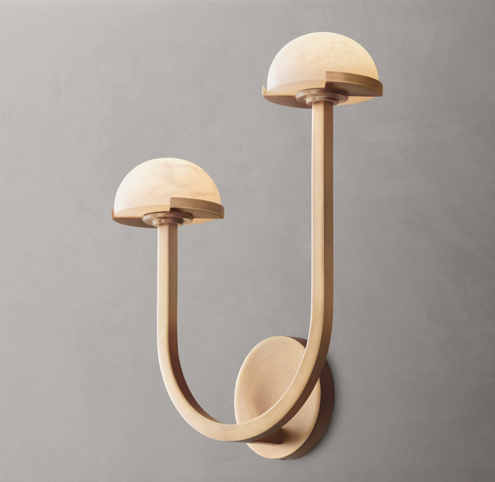 Pedra Double Wall Light - Left, Bedroom Wall Sconce, detail 4