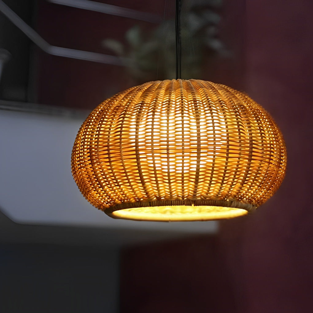 Lantern Shaped Waterproof Rattan Outdoor Chandelier