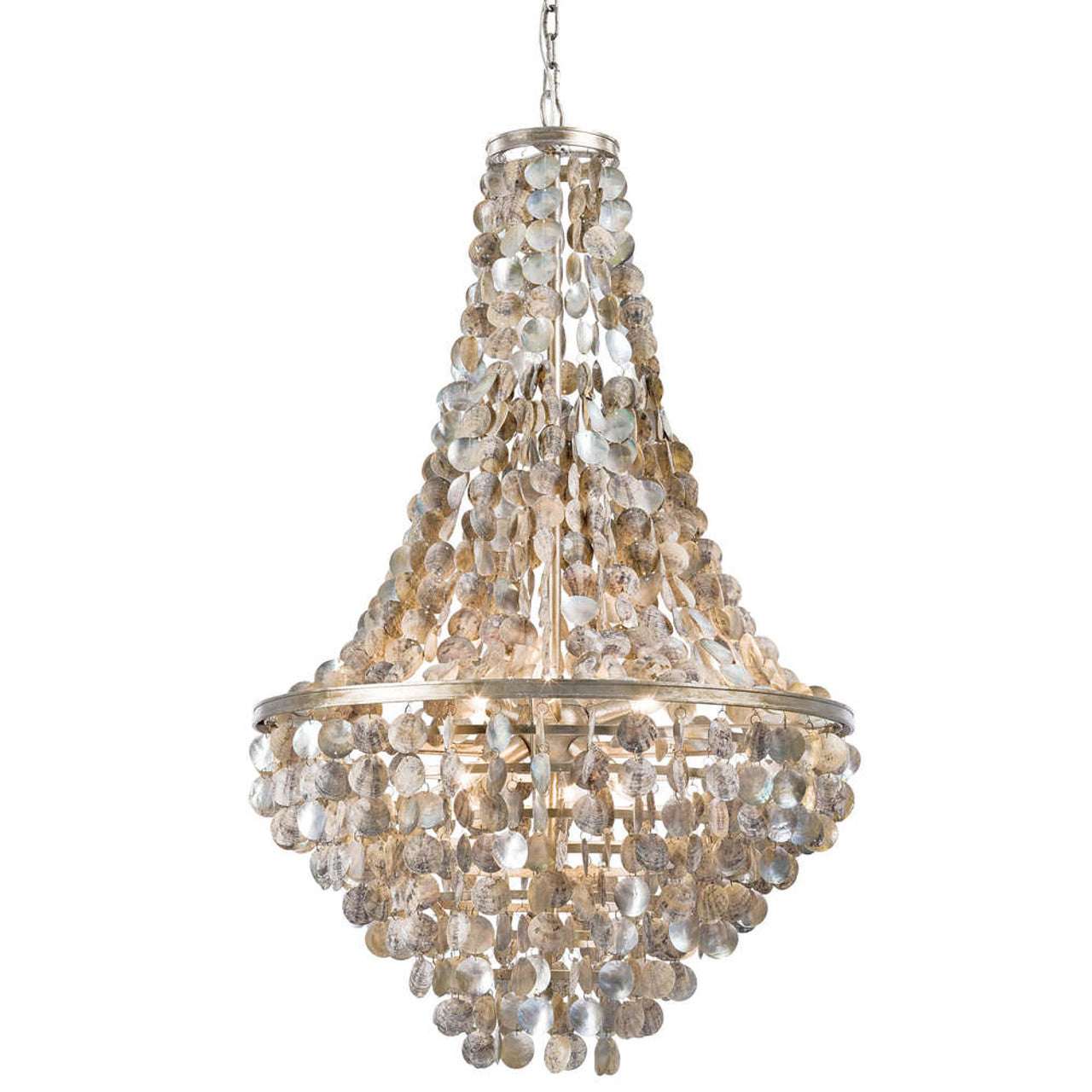 Capri Abalone Chandelier, 6-Light, Natural