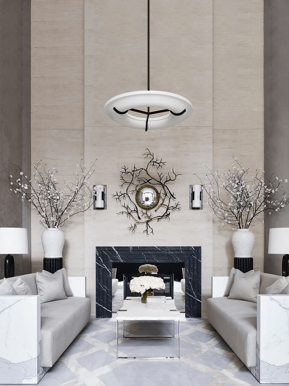 Carve Alabaster Chandelier