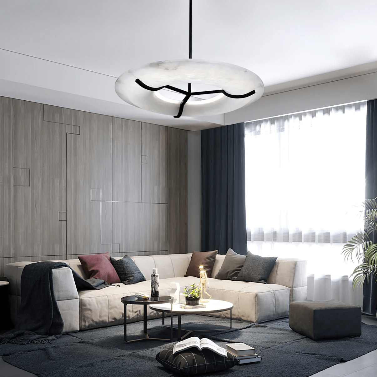 Carve Alabaster Chandelier