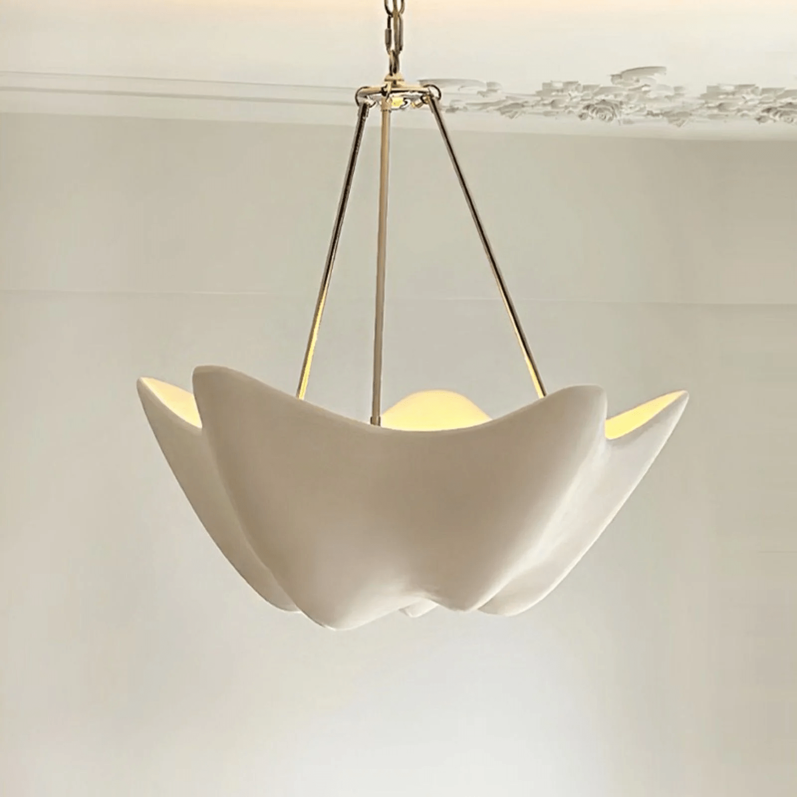 Close-up angle of Luvonea Plaster Chandelier showing form and material detail