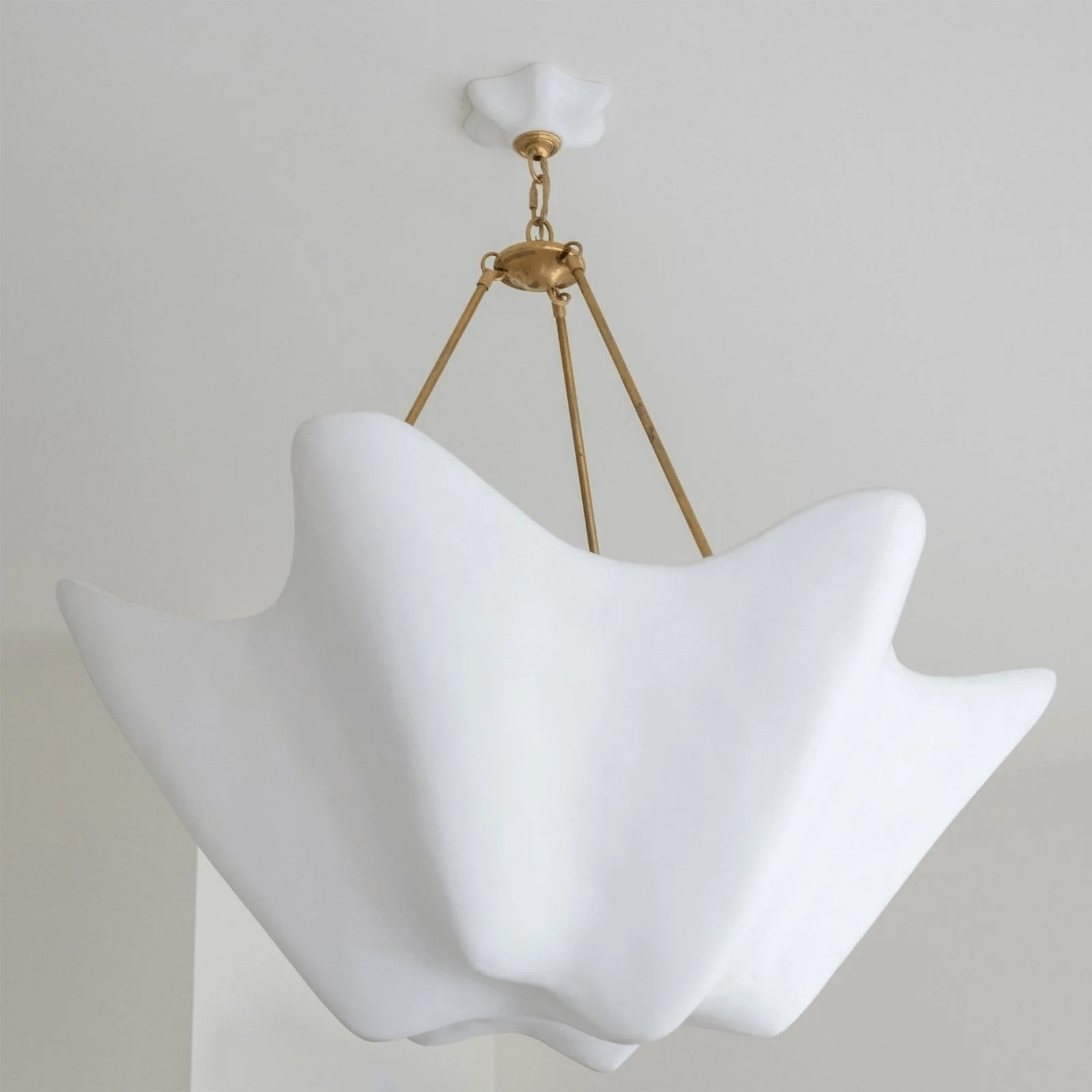 Close-up angle of Luvonea Plaster Chandelier showing form and material detail