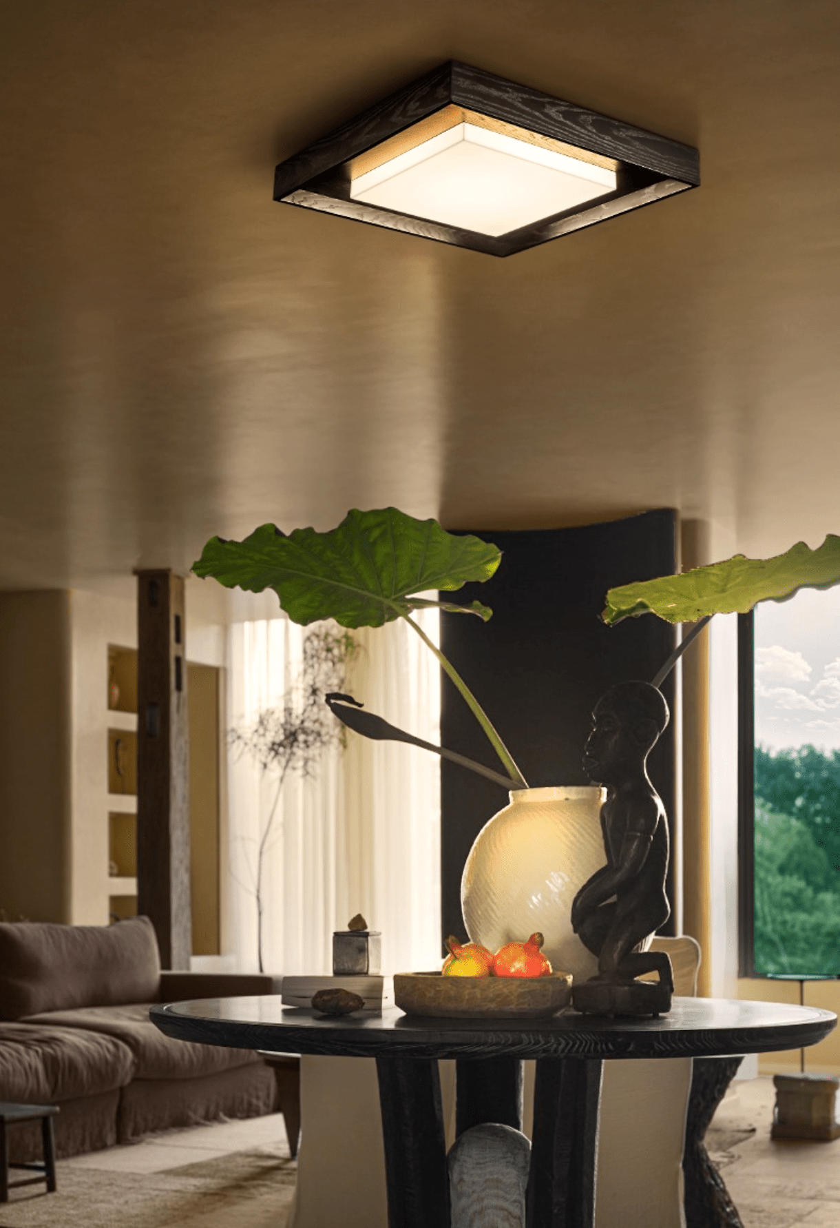 Kurin Wood Frame Ceiling Light detail view 26