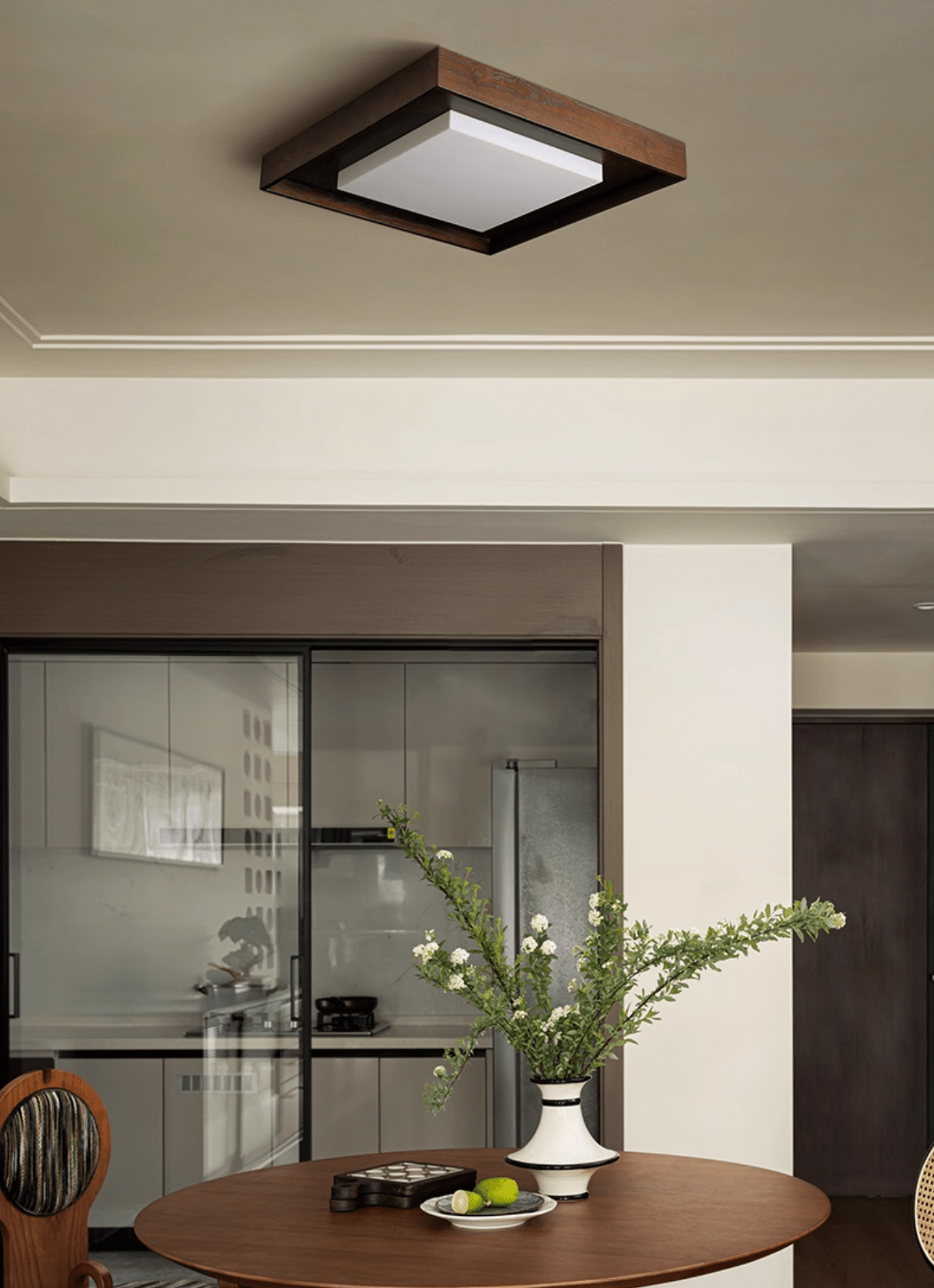 Kurin Wood Frame Ceiling Light detail view 22