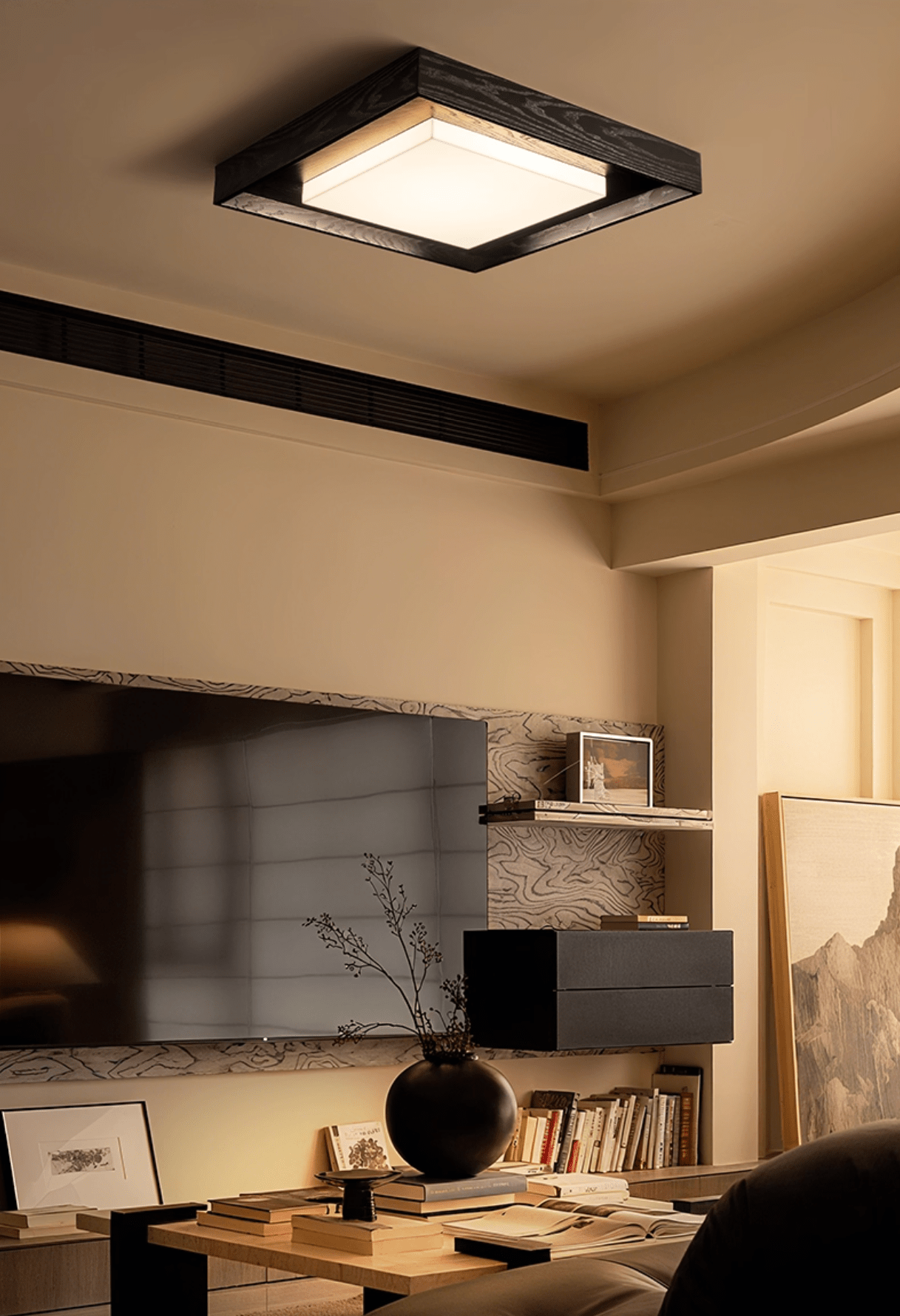Kurin Wood Frame Ceiling Light detail view 19