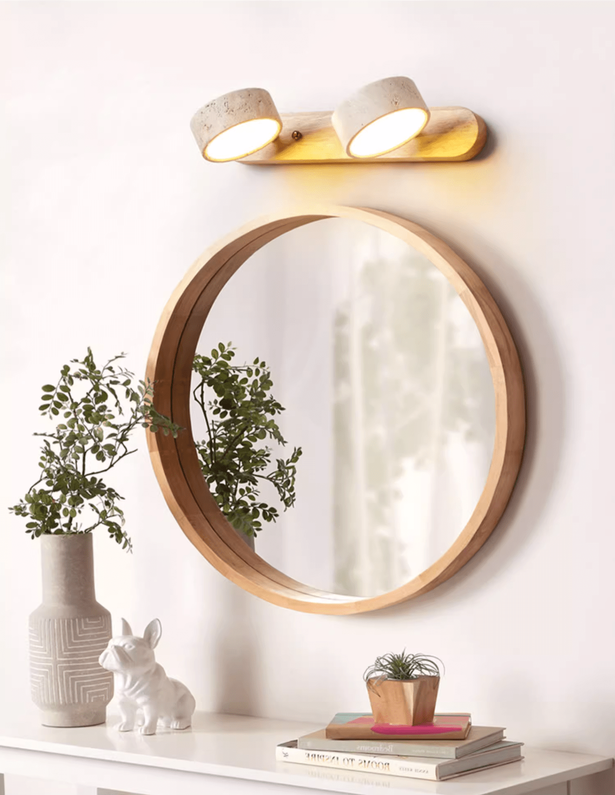 Travertine Duo Rechargeable Wall Light Vanity Light