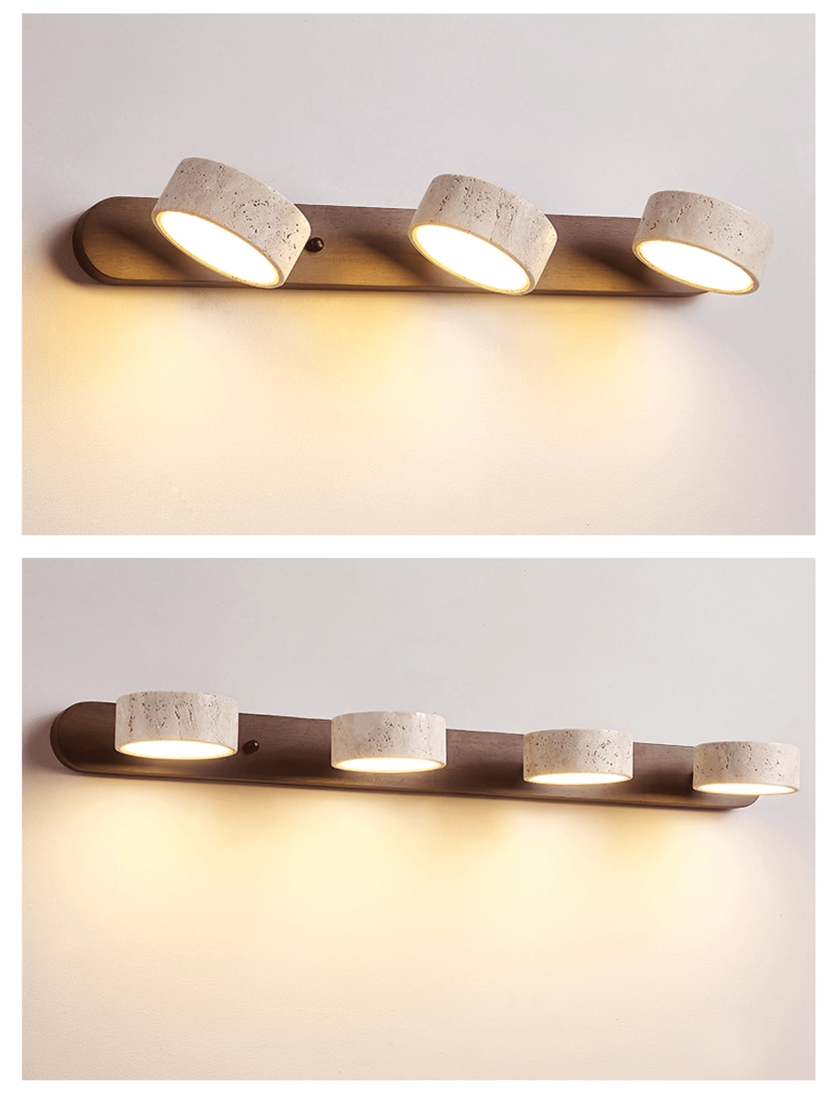 Travertine Duo Rechargeable Wall Light Vanity Light