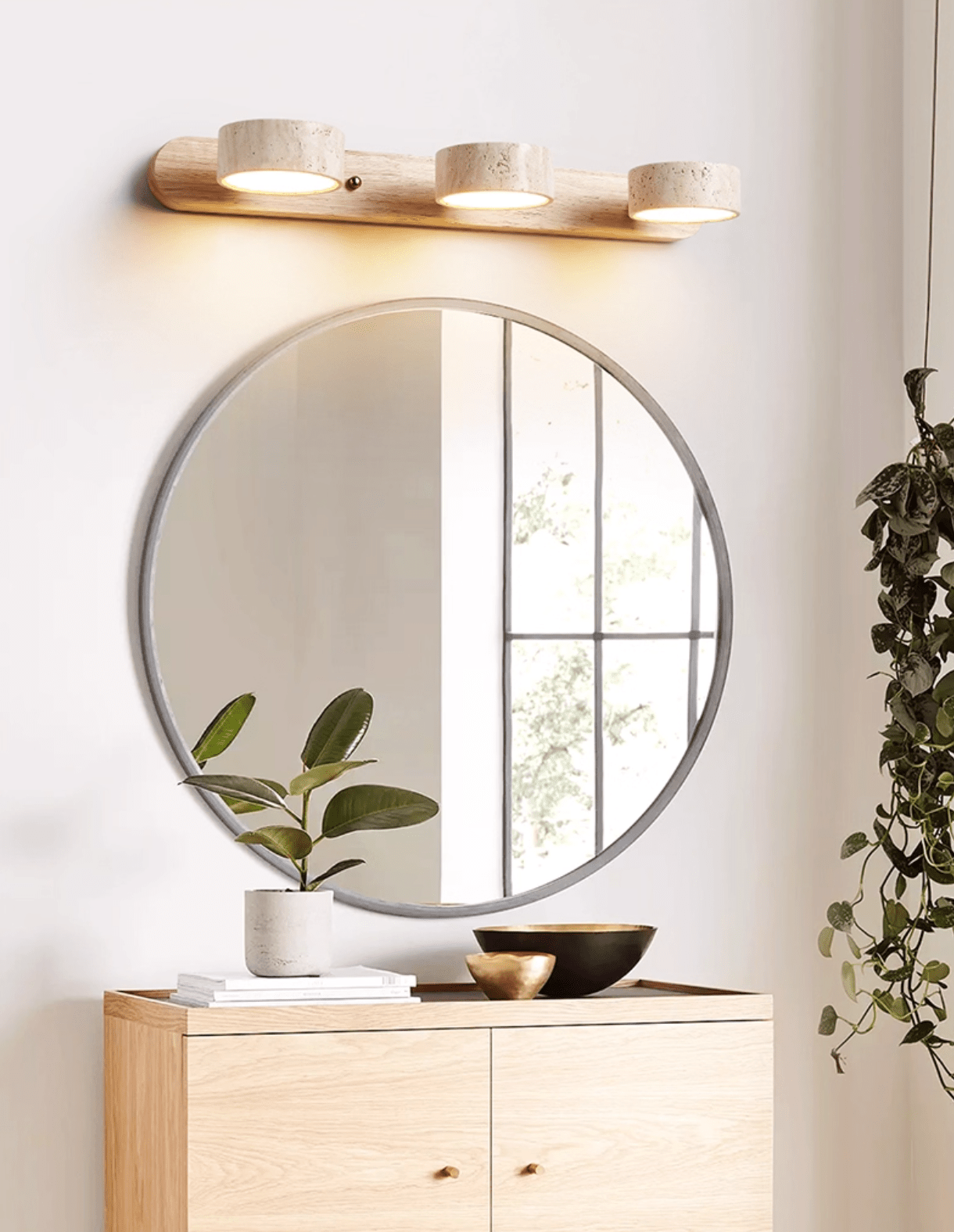 Travertine Duo Rechargeable Wall Light Vanity Light