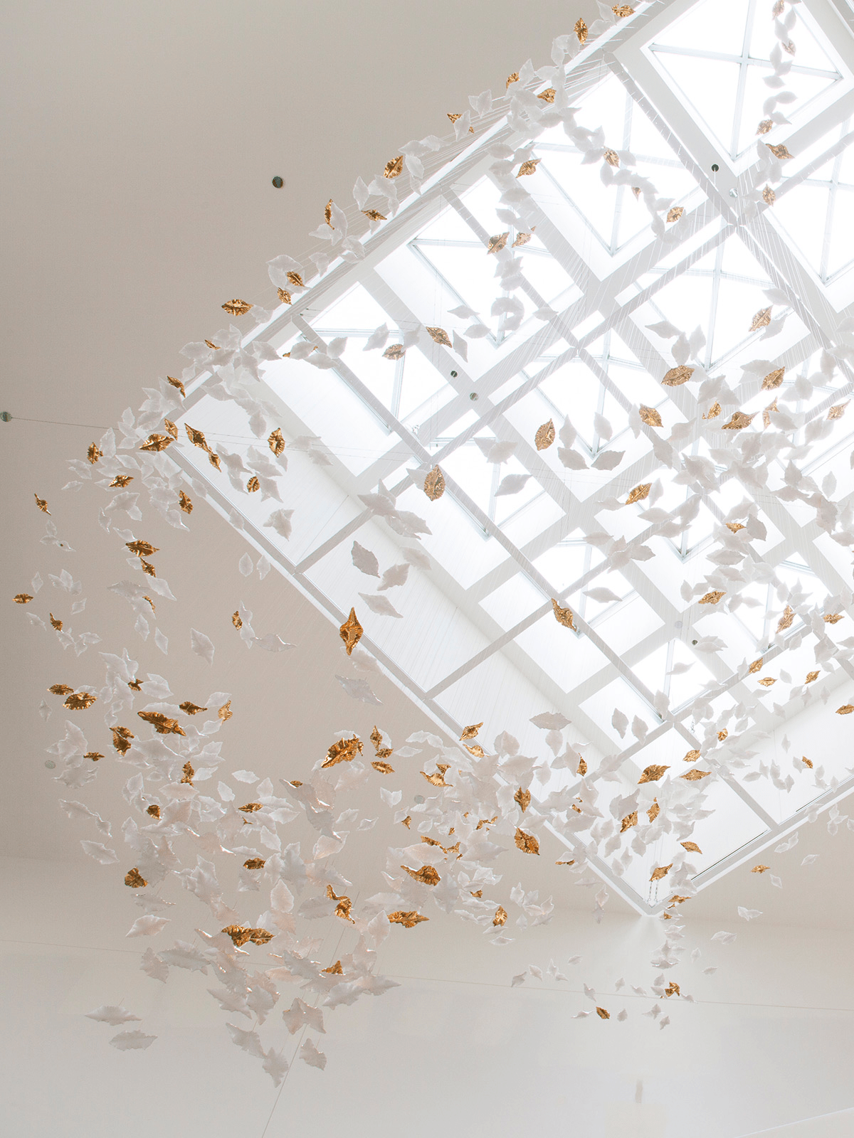 Leaf Twisted Sculptural Customizable Chandelier
