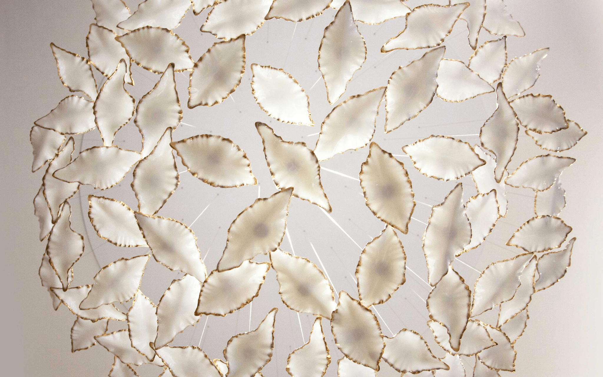 Leaf Twisted Sculptural Customizable Chandelier