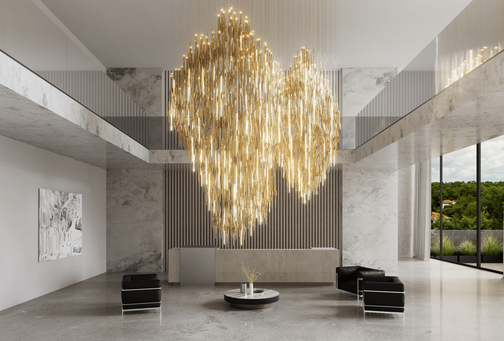 Vitara Glass Drop Customizable Chandelier