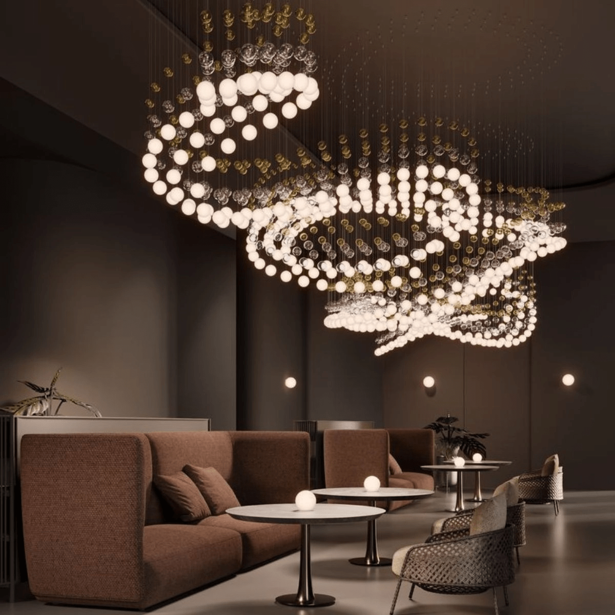 Pearl Curtain Customizable Chandelier