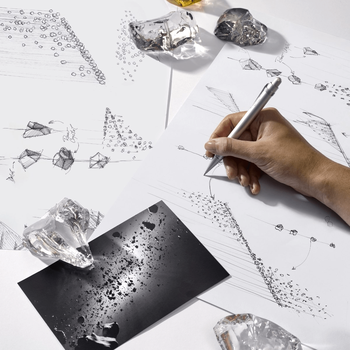 Raw Crystal Customizable Chandelier