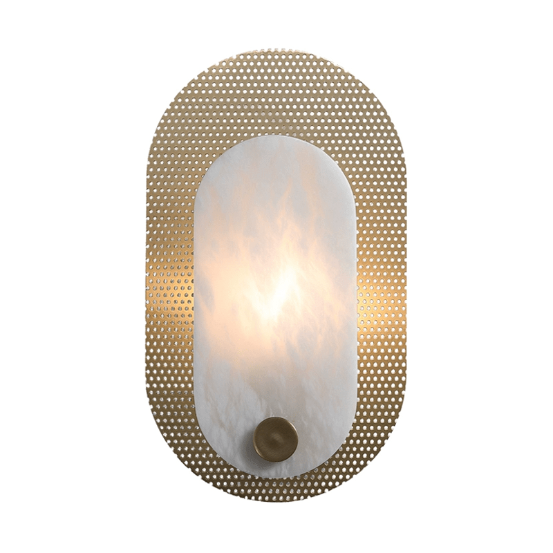 Perforated Oval Alabaster Wall Light - Wall Lamp, Hardwired Wall Sconce, detail 10