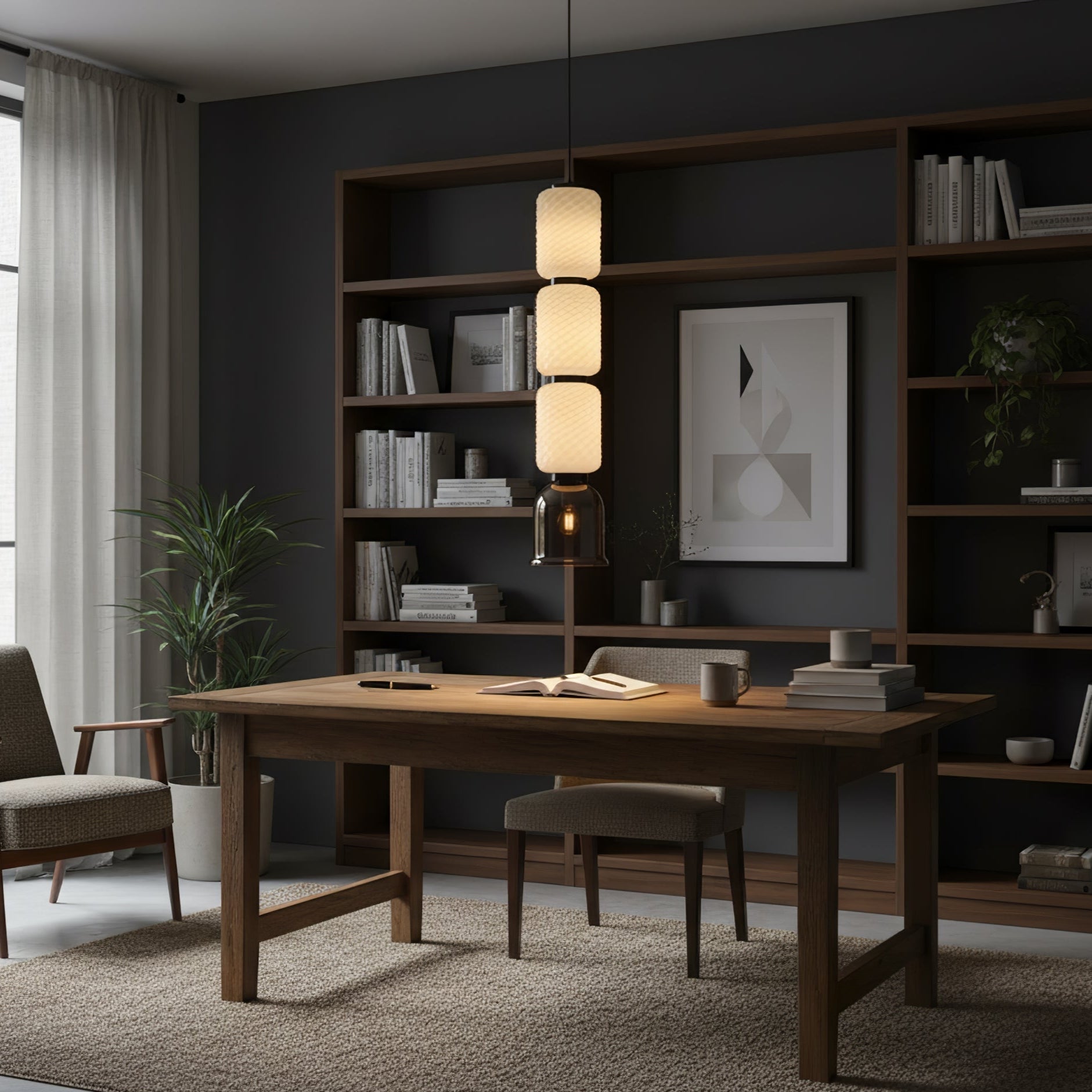 Textured Layered Glass Pendant Light