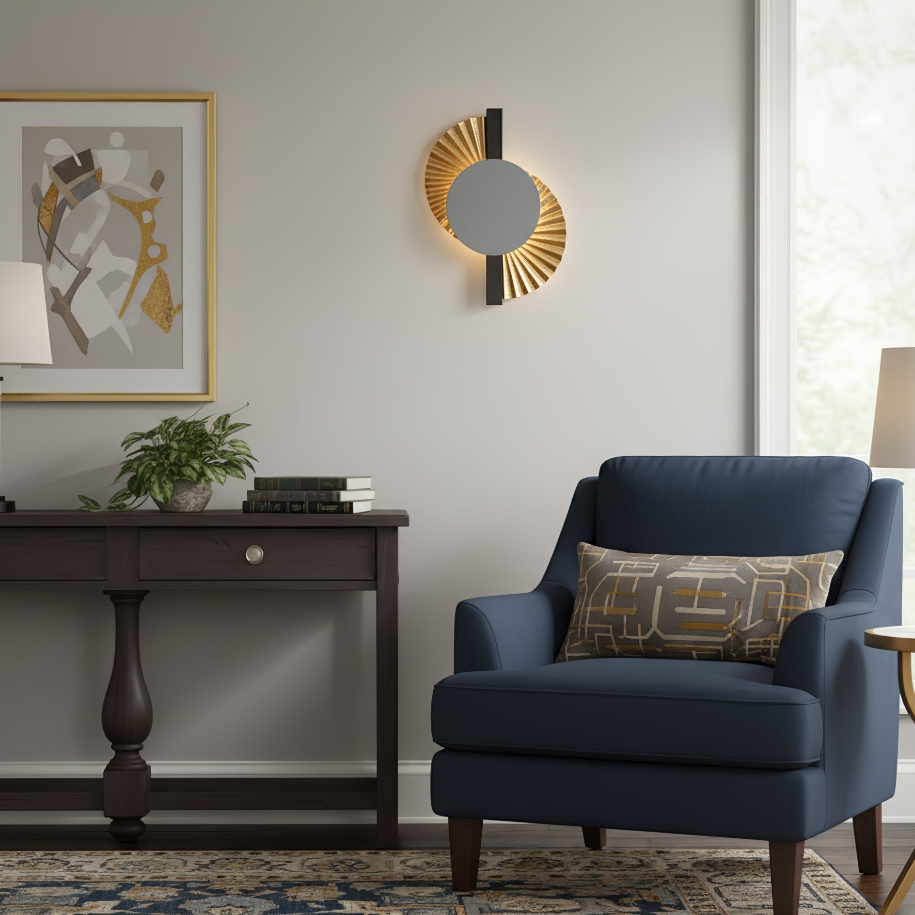 Gilded Fan Wall Sconce