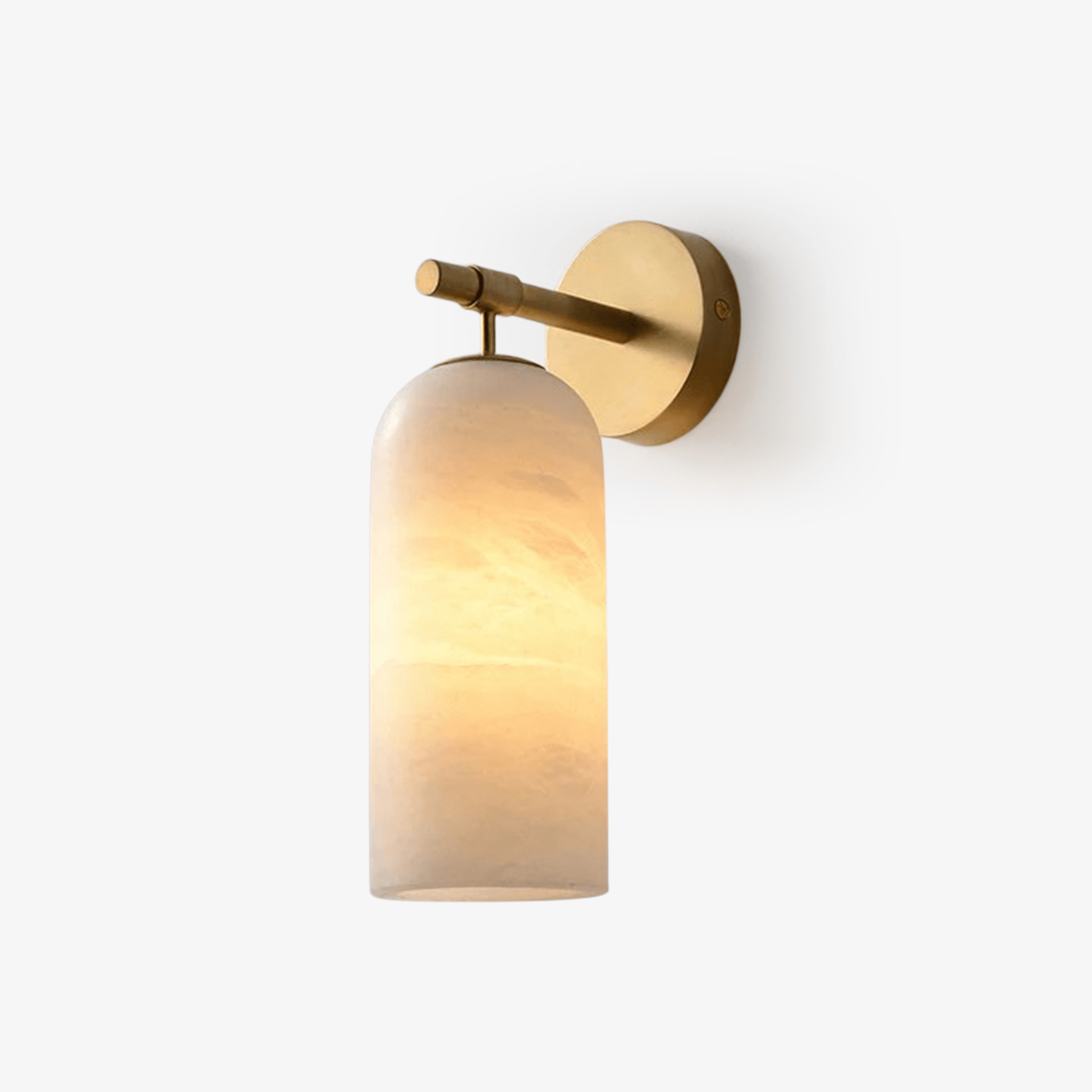 Alabaster Pillar Alabaster Wall Light - Dia 8cm x H 18cm Metal, Hardwired Wall Sconce, detail 2