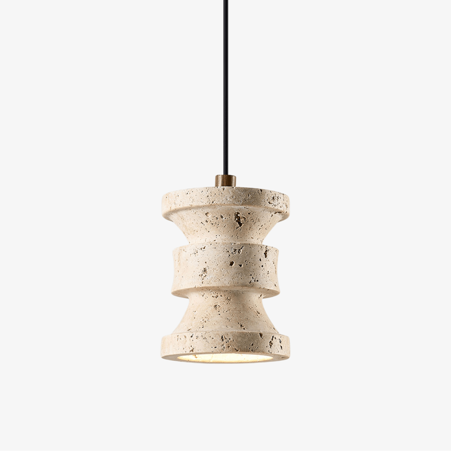 travertine pendant light shown as a main product image for kitchen islands