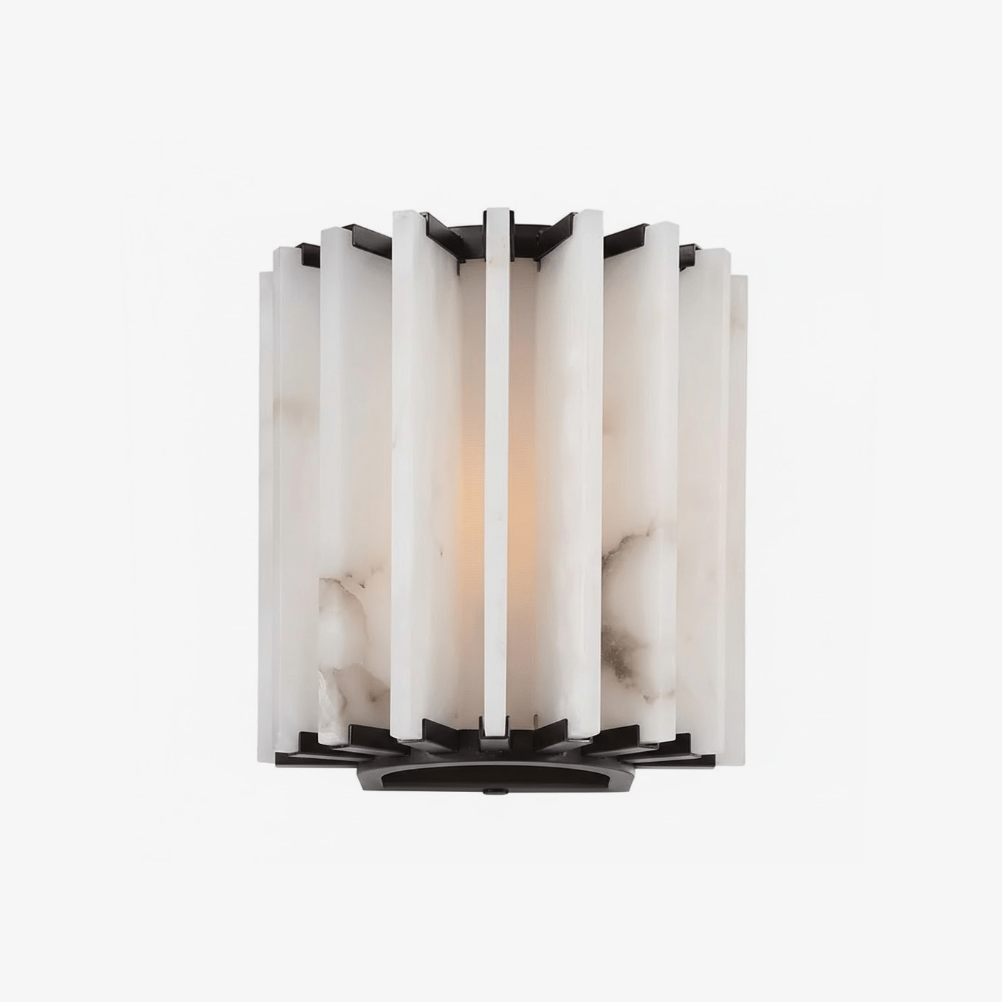Altrix Alabaster Wall Light - Wall Lamp, Hardwired Wall Sconce, Metal, Dia 25cm x H 18cm