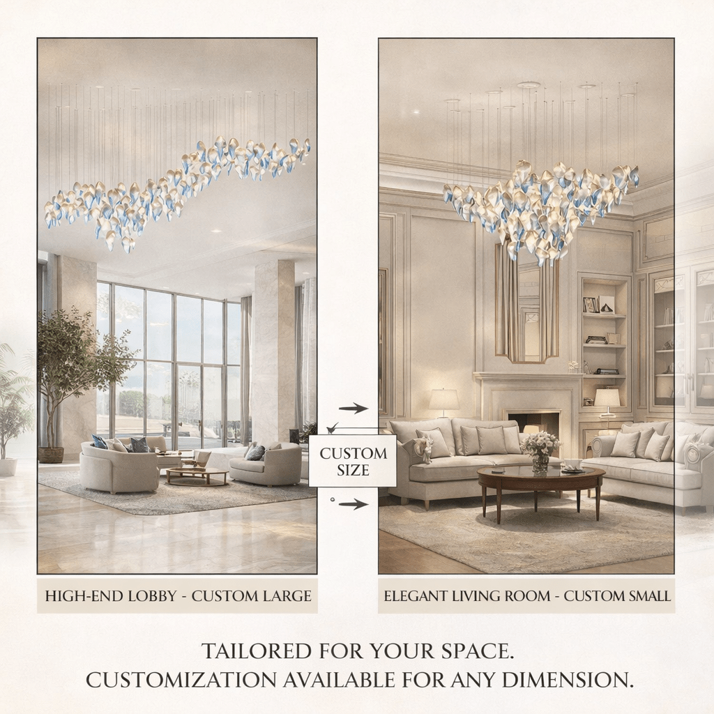 Ocean Drift Blown Glass Customizable Chandelier
