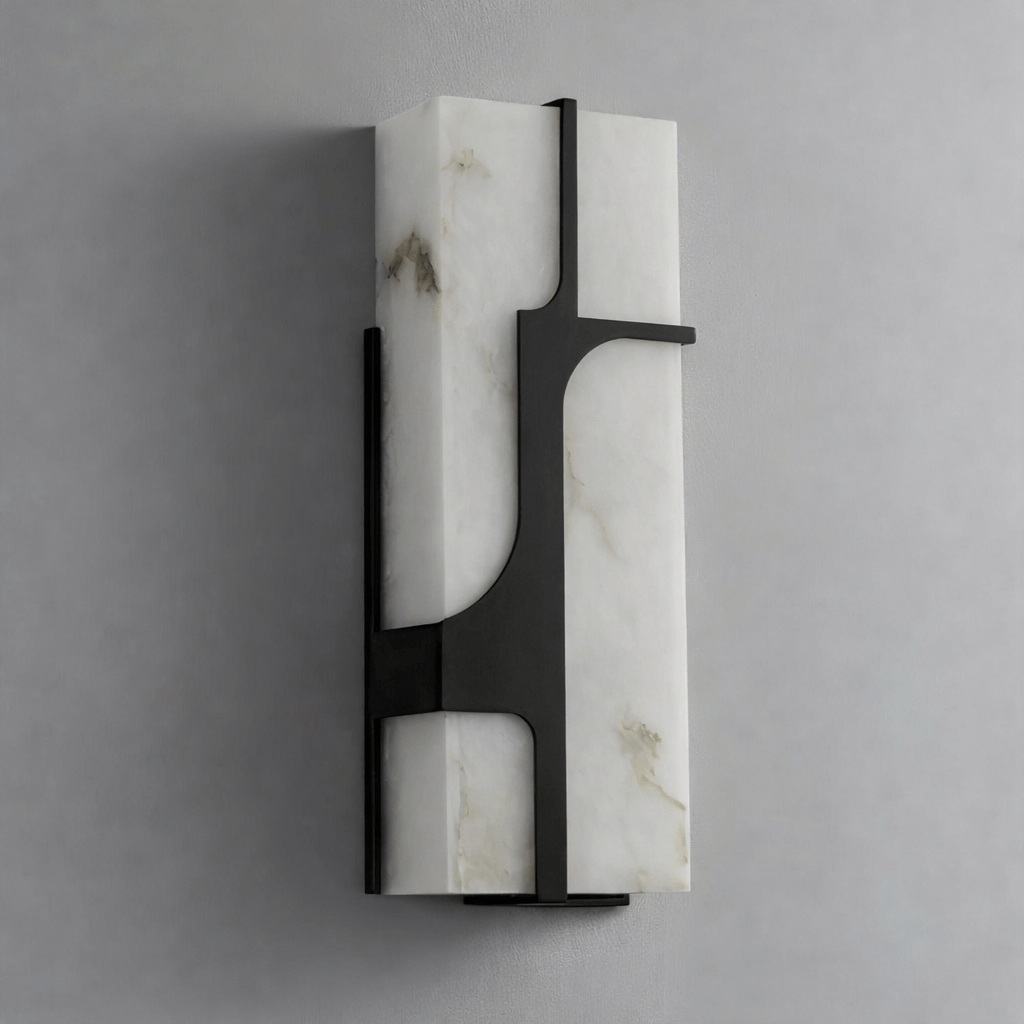 Aurevon Alabaster Wall Light, Hardwired Wall Sconce, detail 10