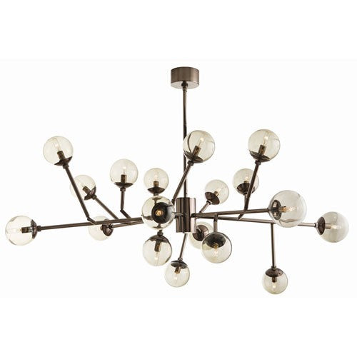 Dallas Brown Nickel 18-Light Chandelier