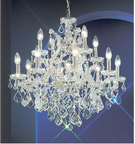Chrome Thirteen-Light Chandelier with Crystalique