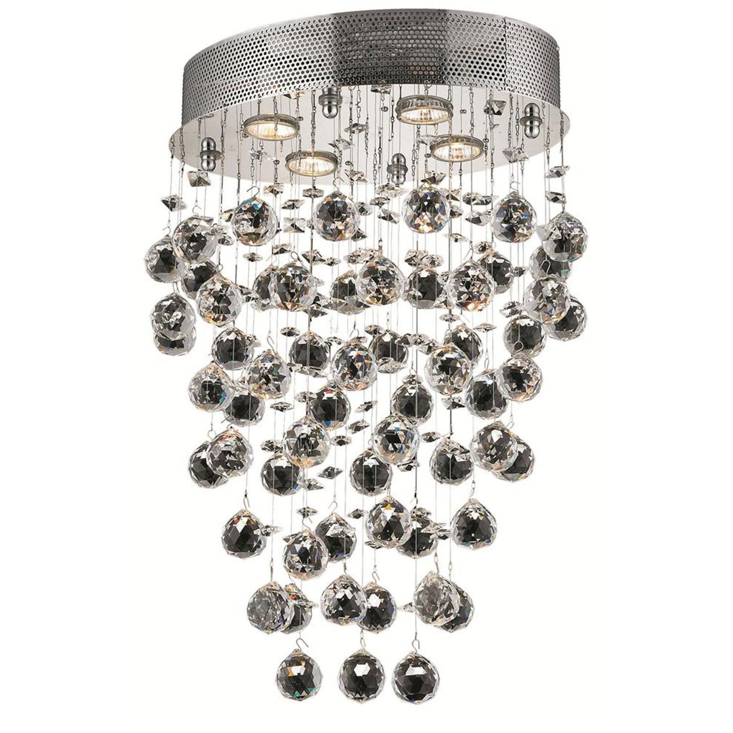 Galaxy Chrome Four-Light 11.5-Inch Semi Flush Mount Cut