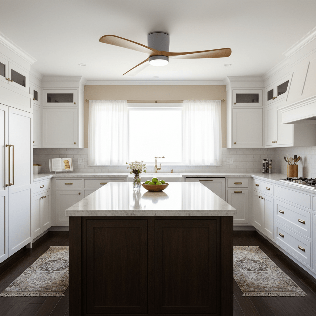 Nordic Wooden Ceiling Fan Light detail view 3