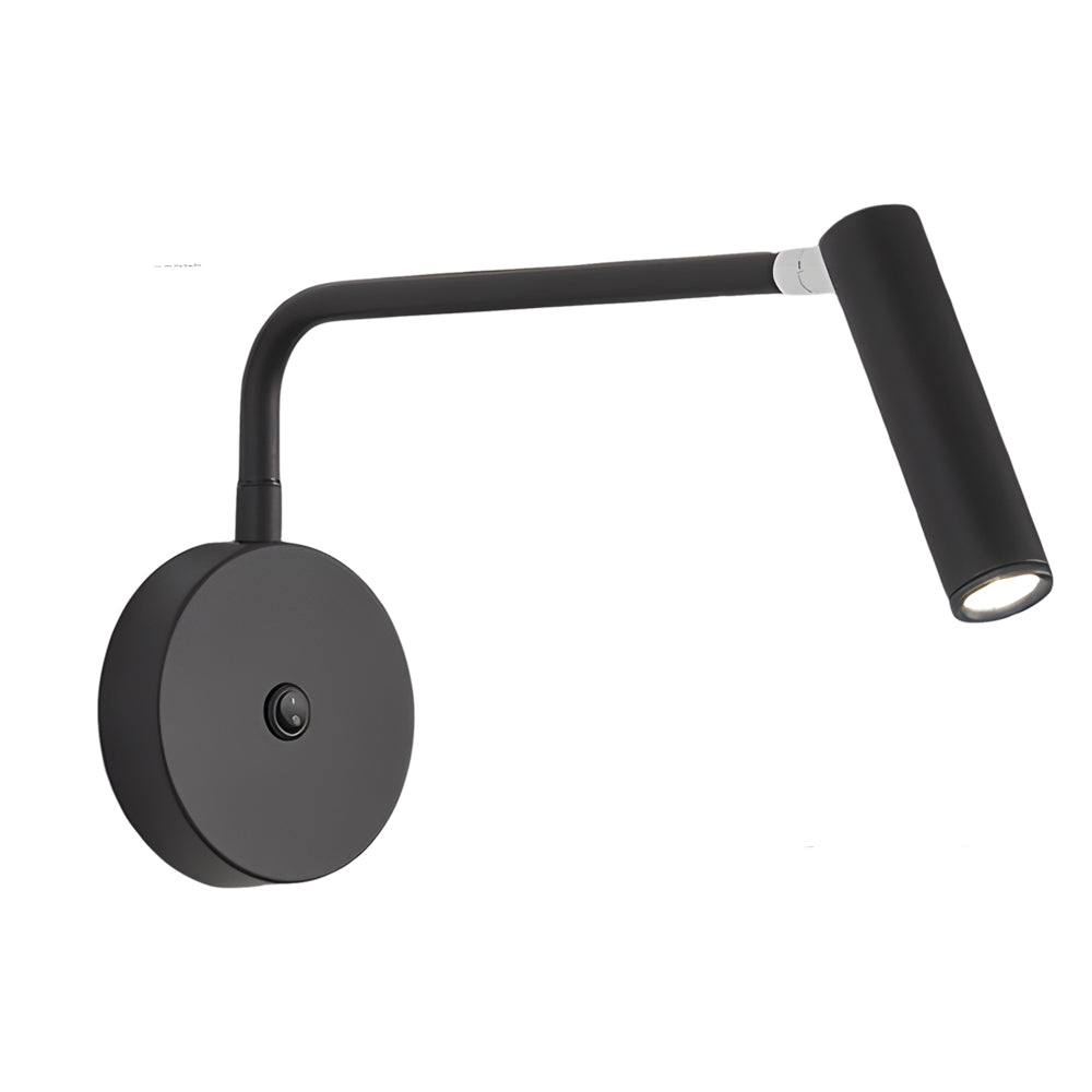 Black/White Tube LED Pivot Arm Wall Light, detail angle 9, Tianguang Select