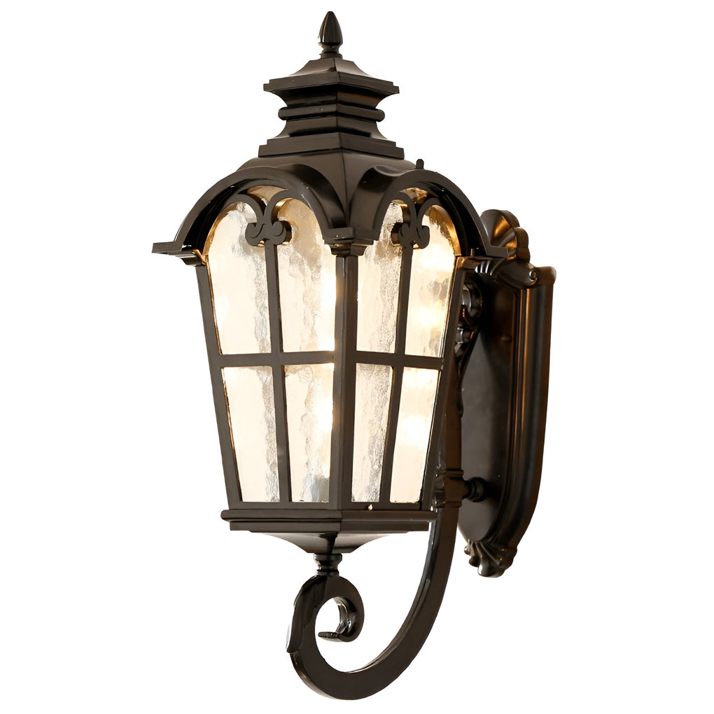 Waterproof Vintage Lantern Shaped Black Retro Exterior Plug-In Wall Light, Outdoor Wall Light, detail 6