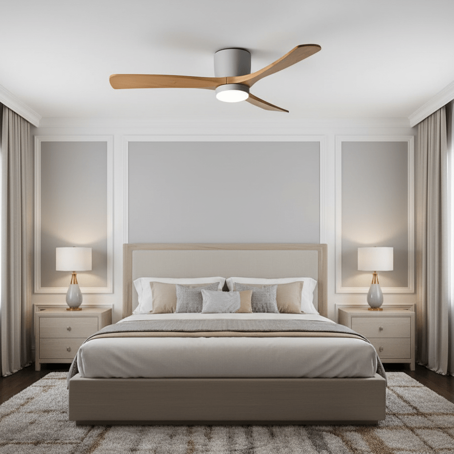 Nordic Wooden Ceiling Fan Light detail view 4