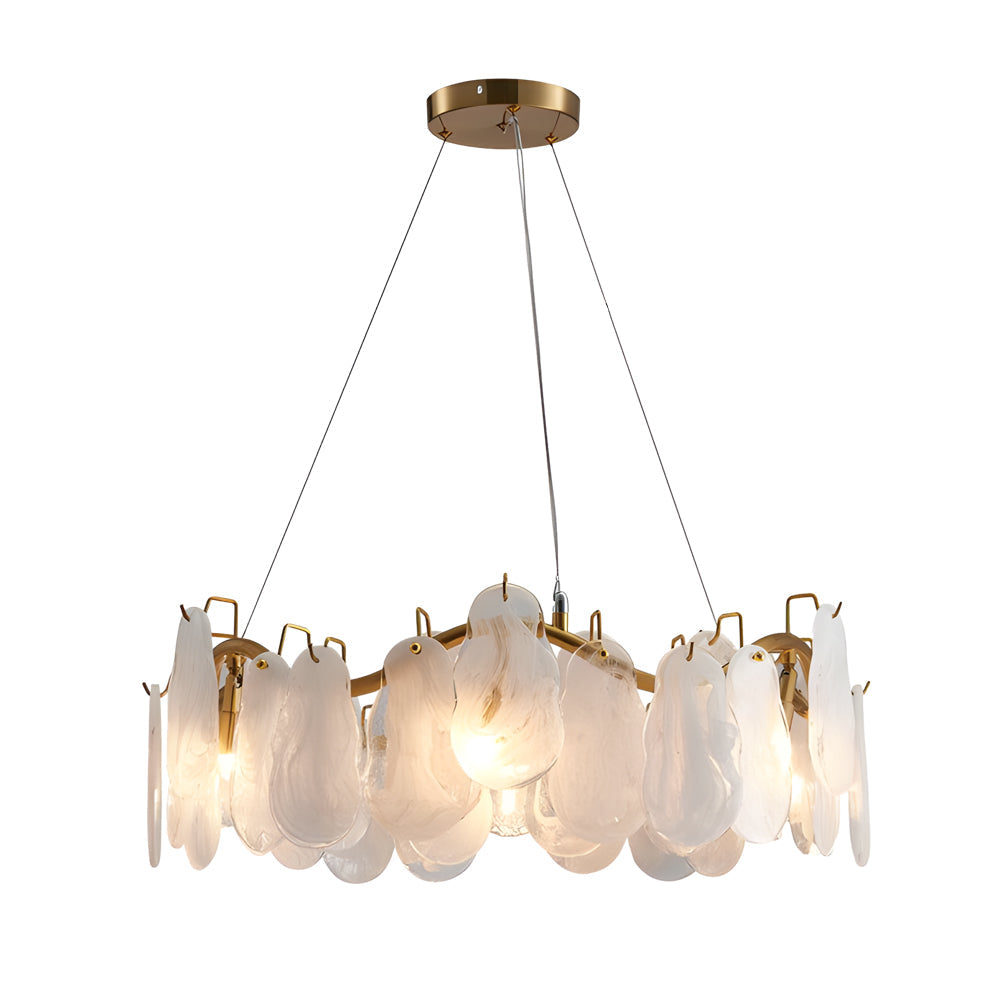 Round Long Wave Glass Clouds 3 Step Dimming Chandelier