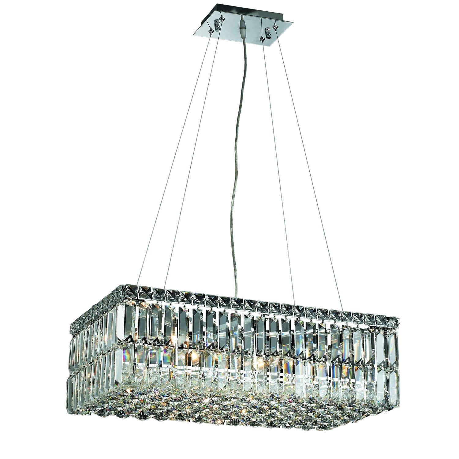 Chrome Six-Light 12-Inch Pendant with Royal Cut Clear