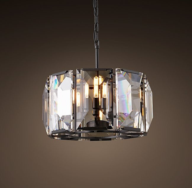 American-style 4 Lights Square Crystal Chandelier