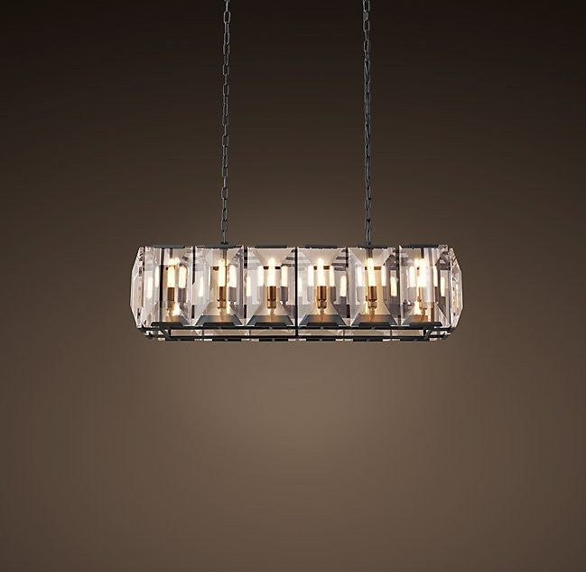 American- 12 Lights Square Crystal Chandelier