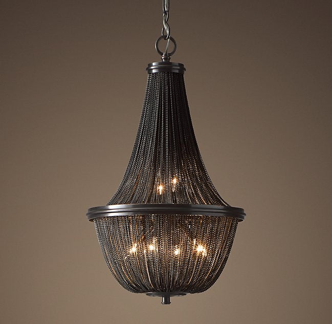 Modern 6 lights(17-Inch Diameter) Black Chandelier
