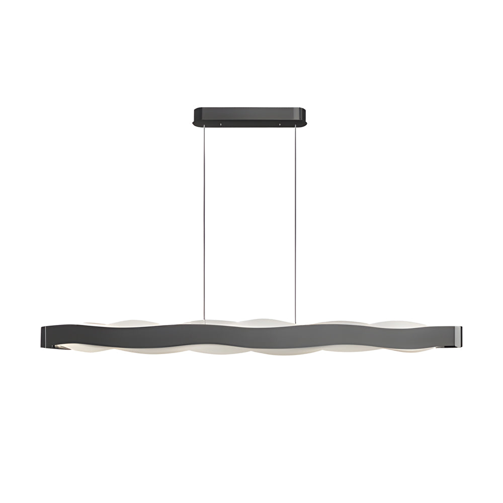 1-Light Linear Wavy Round LED Chandelier