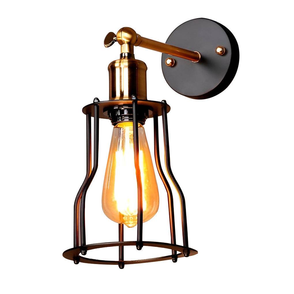 Adjustable Retro Iron E26 Waterproof Industrial Plug-In Wall Light, Plug-In Wall Sconce, detail 6
