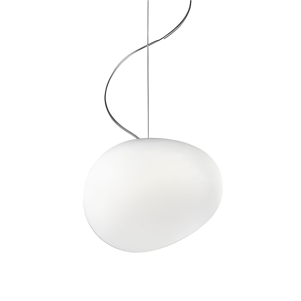 Glass Round Ball LED White Chandelier